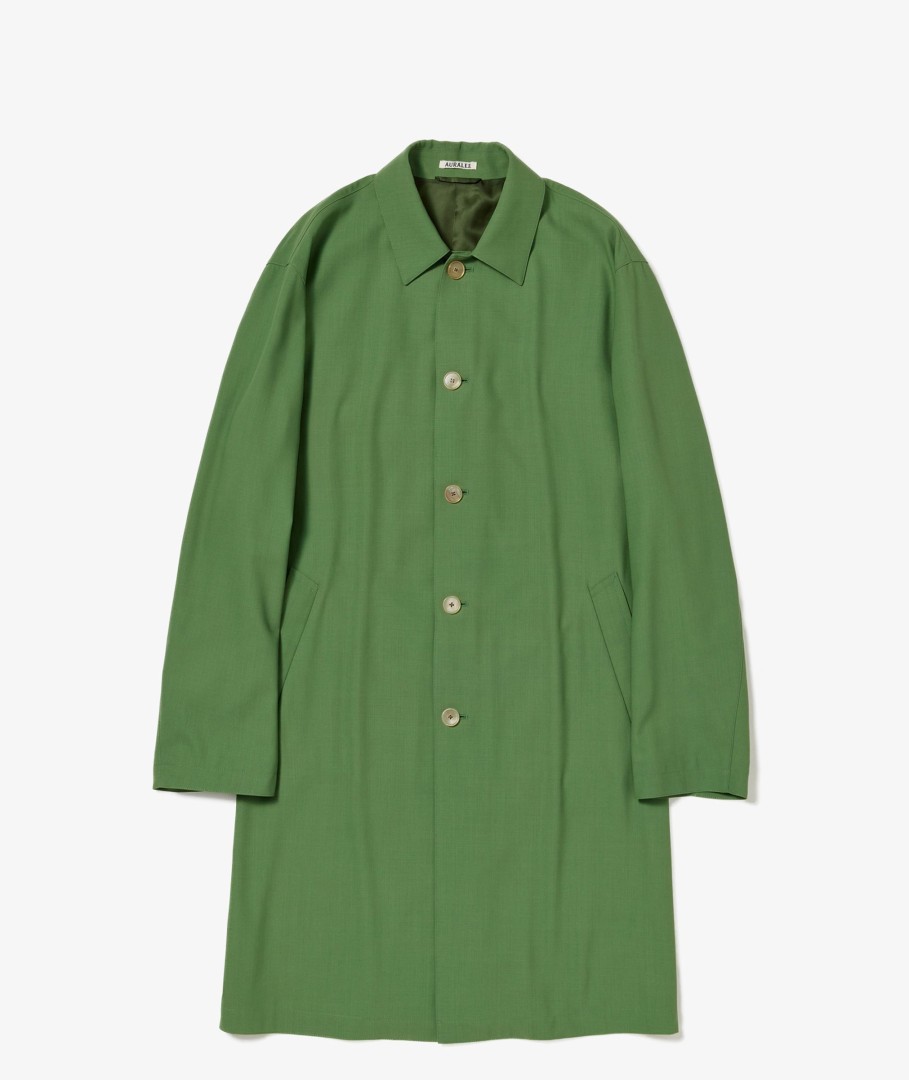 Clothing Auralee | Hard Twist Wool Twill Soutien Collar Coat