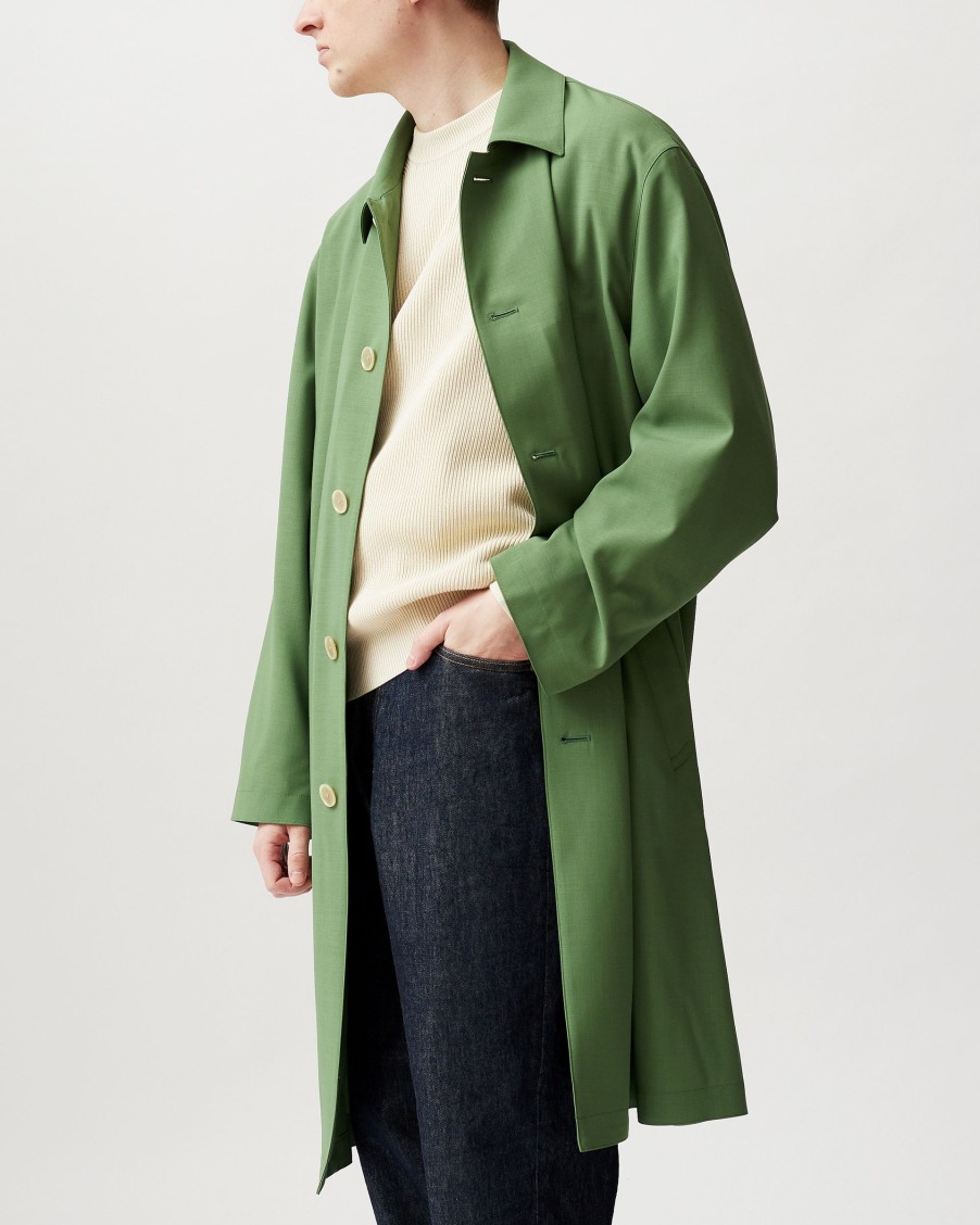 Clothing Auralee | Hard Twist Wool Twill Soutien Collar Coat